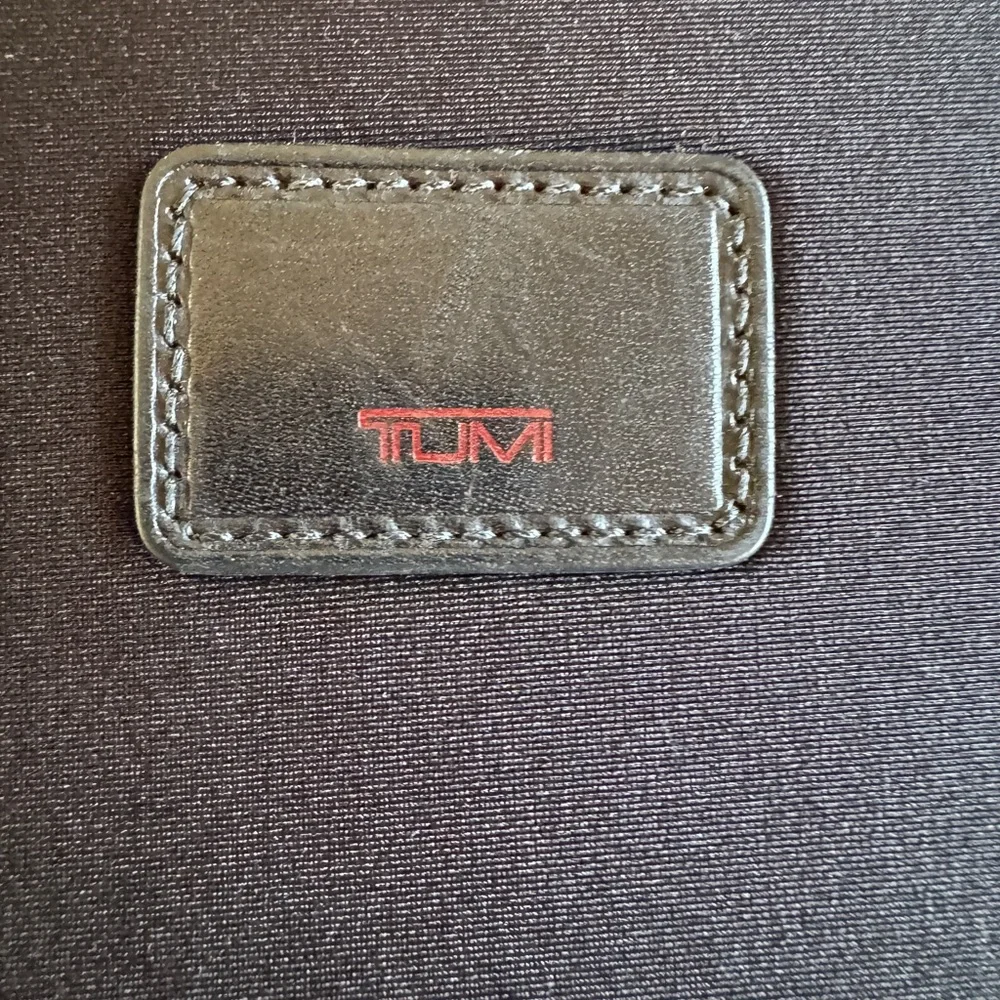 Tumi Black Neoprene Ipad Zippered Storage Case with Leather Tumi Logo